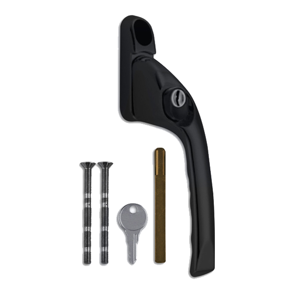 AS11782 • Right Hand • Black • Offset Espagnolette Handle With 40mm Long Spindle