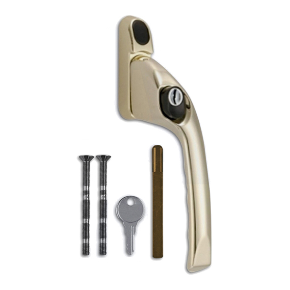 AS11783 • Right Hand • Brass • Offset Espagnolette Handle With 40mm Long Spindle