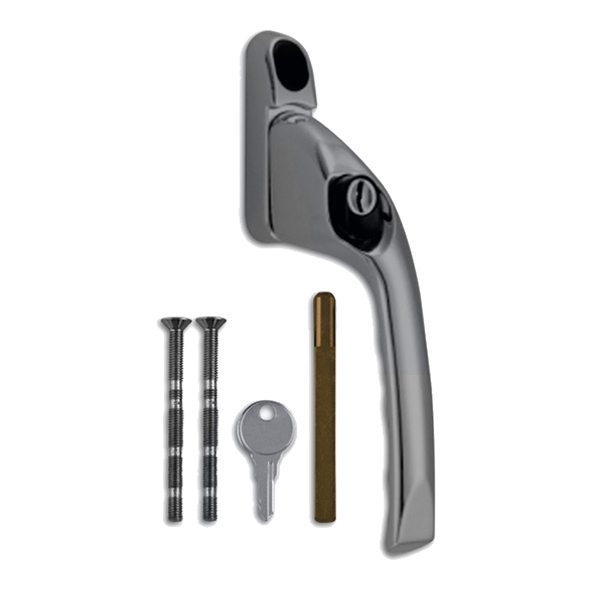 AS11785 • Right Hand • Satin Nickel • Offset Espagnolette Handle With 40mm Long Spindle