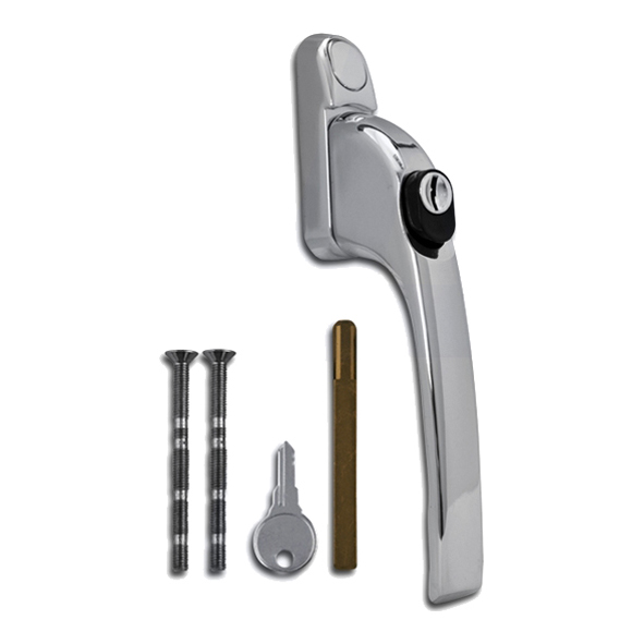 AS11744 • Polished Chrome • Inline Espagnolette Handle With 40mm Long Spindle