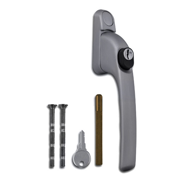 AS11741 • Satin Nickel • Inline Espagnolette Handle With 40mm Long Spindle