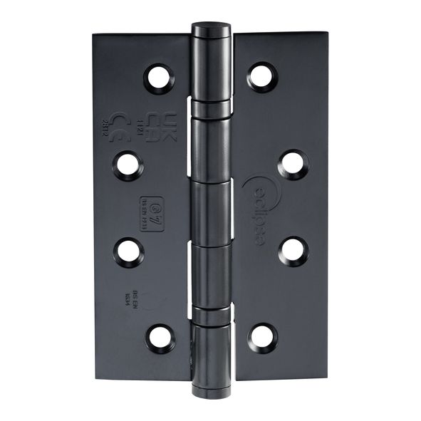 14345  102 x 063 x 2.0mm  Matt Black [40kg]  Slim Knuckle Ball Bearing Square Corner 201 Stainless Butt Hinges