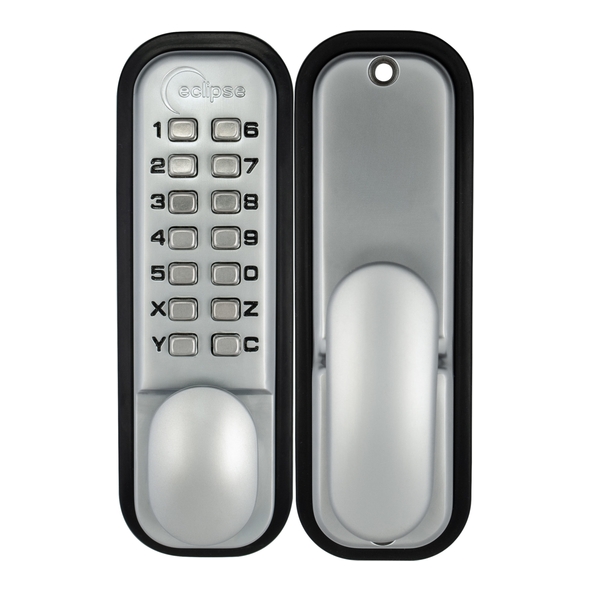 ED20 � Satin Chrome � Eclipse Easy Code Mechanical Digital Lock With Knob Handles