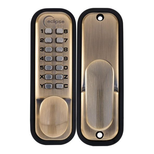 ED20 � Antique � Eclipse Easy Code Mechanical Digital Lock With Knob Handles