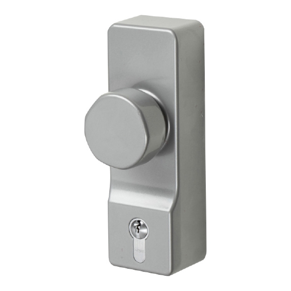 5464EC-64 • With Cylinder • Satin Stainless Effect • Format Large Outside Access Device With Knob