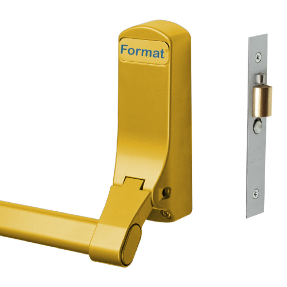 5305-67 • c/w Lock Case • Polished Brass Effect • Format Push Bar Panic Actuator