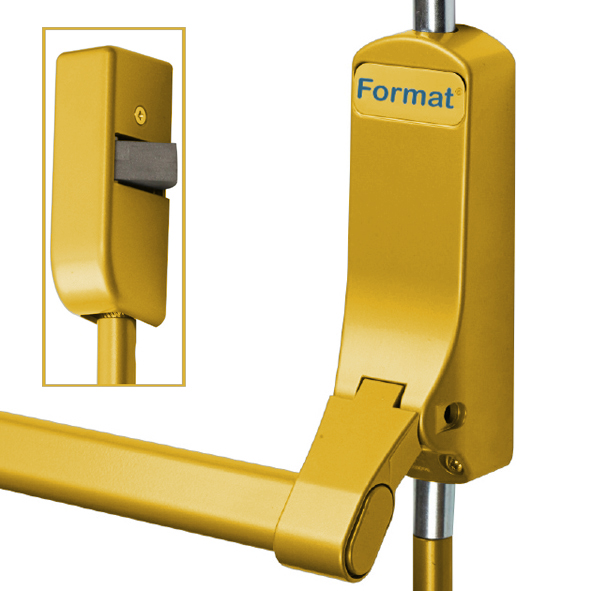 5462H-67 • Horizontal • Polished Brass Effect • Format Push Bar Panic Bolt With Horizontal Pullman Latches