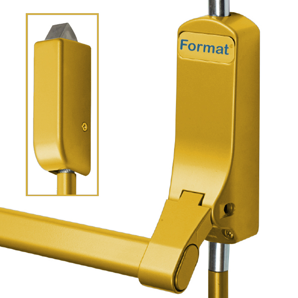 5462V-67 • Vertical • Polished Brass Effect • Format Push Bar Panic Bolt With Vertical Pullman Latches