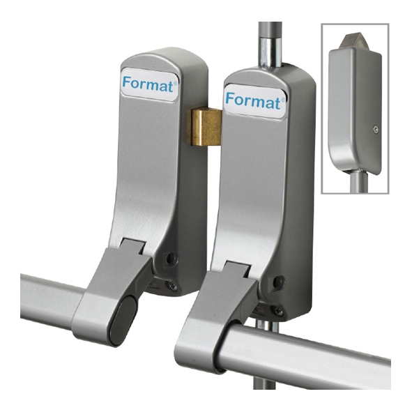 Format Push Bar Rebated Door Panic Latch / Bolt Set With Pullman Latches