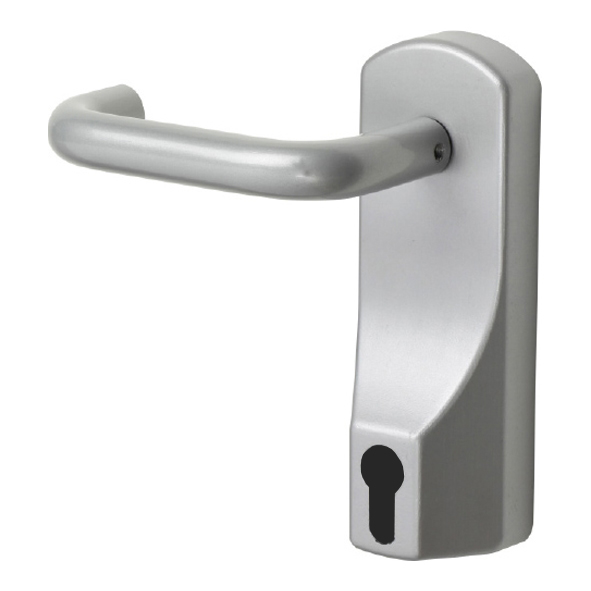 5465EA-47 • No Cylinder • Silver Powder Coated • Format Large Outside Access Device With Lever