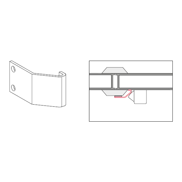 3403-09 • Electro Galvanised • Format Panic Bolt uPVC Horizontal Pullman Latch Keeper