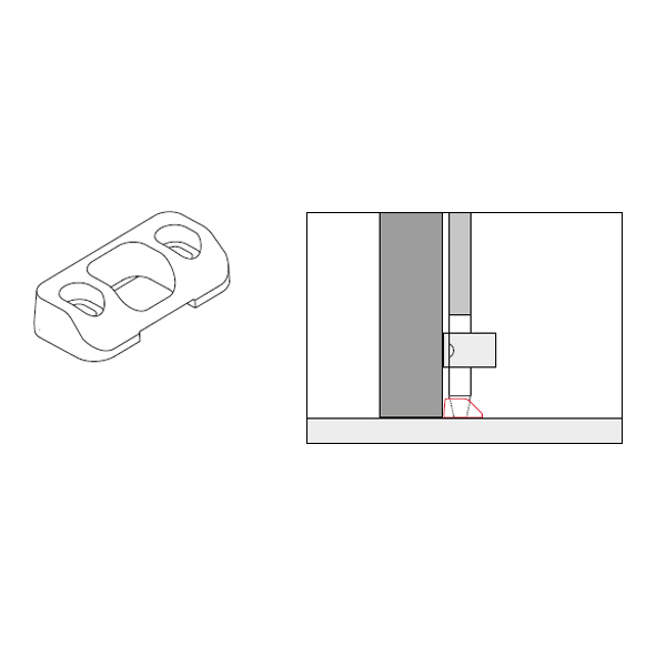 3405-09 • Electro Galvanised • Format Panic Bolt Surface Bottom Shoot Keeper