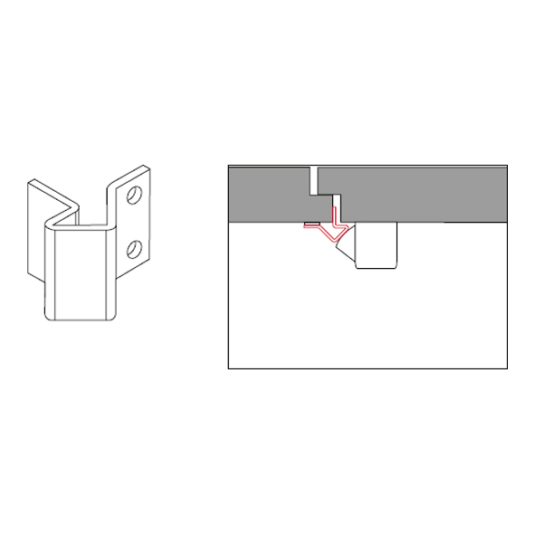 5407-62 • Polished Stainless Effect • Format Panic Bolt Flush Horizontal Pullman Latch Keeper