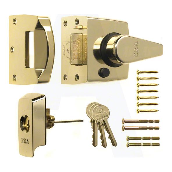 1530-PB/PB  70 x 83mm [40mm]  Brassed  ERA BS8621 Auto Deadlocking Escape Rim Nightlatch