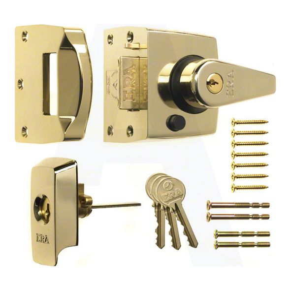 1830-PB/PB  70 x 83mm [40mm]  Brassed  ERA BS3621 Auto Deadlocking Rim Nightlatch