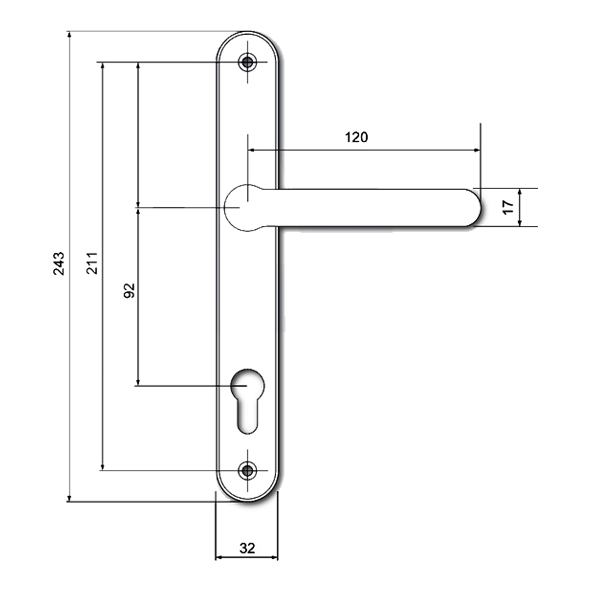 1A001-BK • 92mm c/c • Black • ERA Balmoral PAS24 Bolt Above Lever Multi Point Lock Furniture