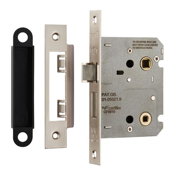 BAE5030SN • 076mm [057mm] • Satin Nickel • Contract Bathroom Lock With Square Forend & Striker