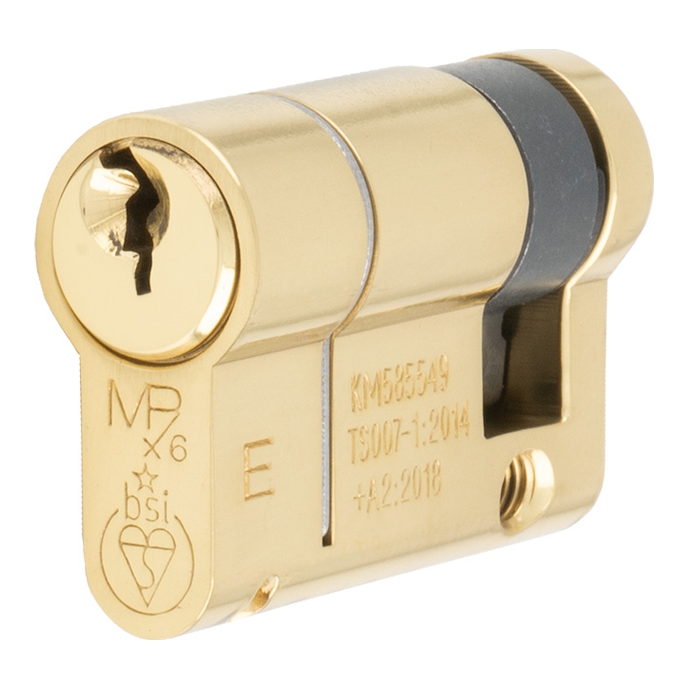 CYF74146PB • 46mm [36mm] • Polished Brass • MPX6 • 1 Star Keyed Alike Euro Single Cylinder