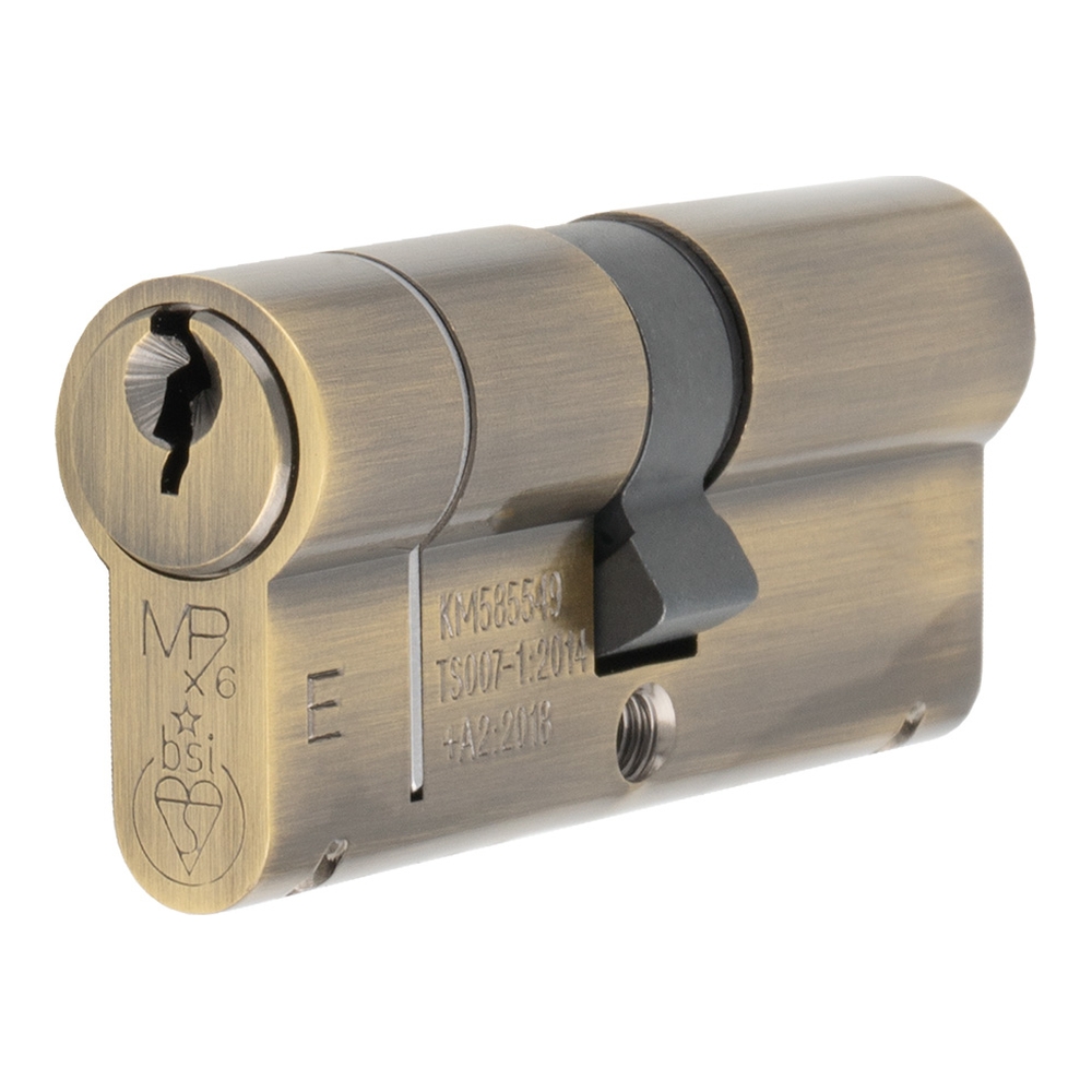 CYF71270AB • Ext 35 / Int 35mm • Antique Brass • MPX6 • 1 Star Standard Differ Euro Double Cylinder