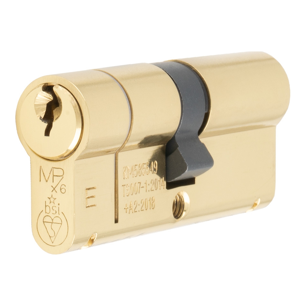 CYF77270PB  Ext 35 / Int 35mm  Polished Brass  MPX6  1 Star Master Keyed Euro Double Cylinder