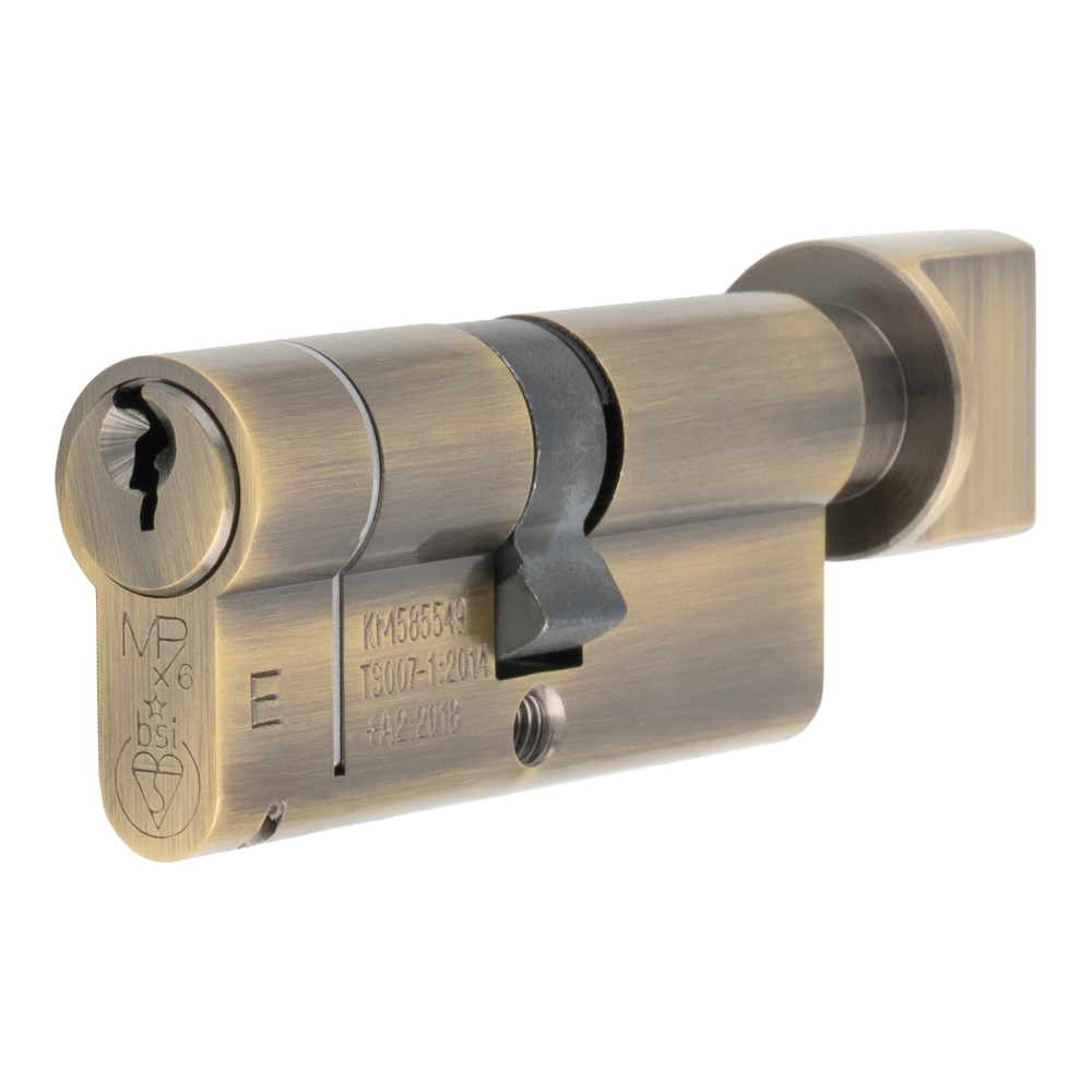 CYF71370AB • Key 35 / Turn 35mm • Antique Brass • MPX6 • 1 Star Standard Differ Euro Cylinder & Turn