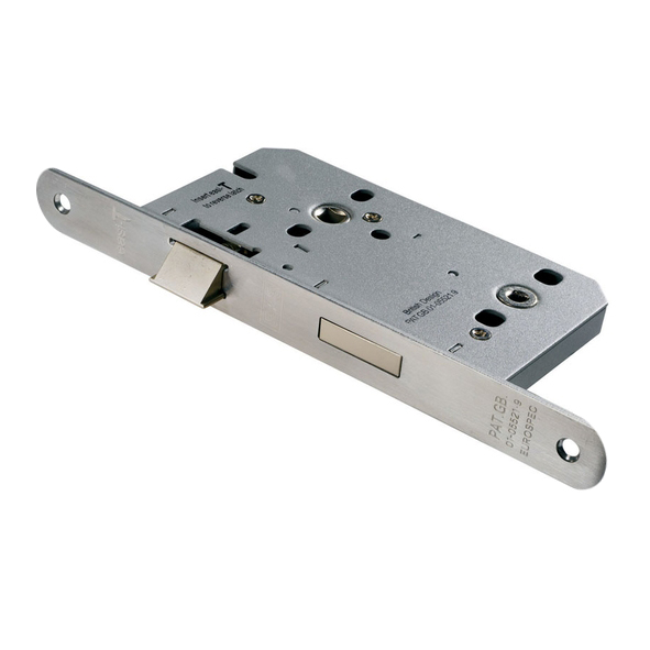 DLE7855WCSSS/R • 085mm [055mm] • Satin Stainless • Radius • Contract Euro Standard Bathroom Lock