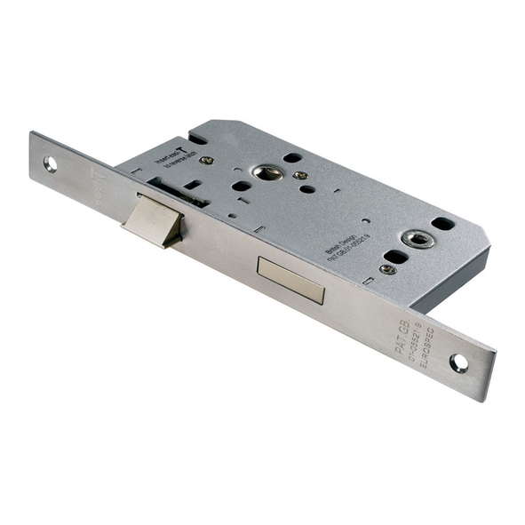 DLE7855WCSSS • 085mm [055mm] • Satin Stainless • Square • Contract Euro Standard Bathroom Lock