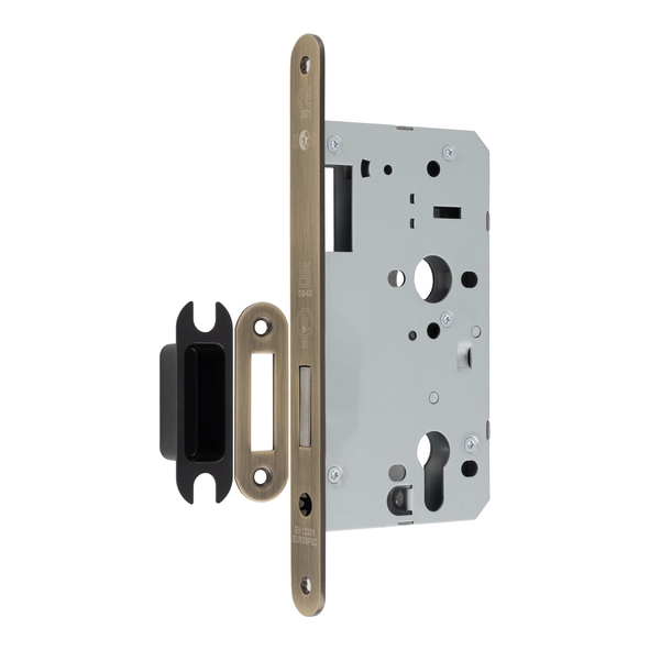DLX0060EPAB/R  090mm [060mm]  Antique Brass  Radiused  Contract Euro Standard Deadlock Case