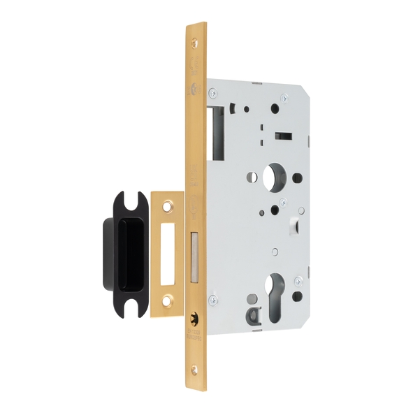 DLX0060EPSB  090mm [060mm]  Satin Brass  Square  Contract Euro Standard Deadlock Case