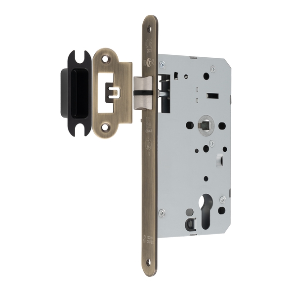 DLX0060LAB/R  090mm [060mm]  Antique Brass  Radiused  Contract Euro Standard Latch
