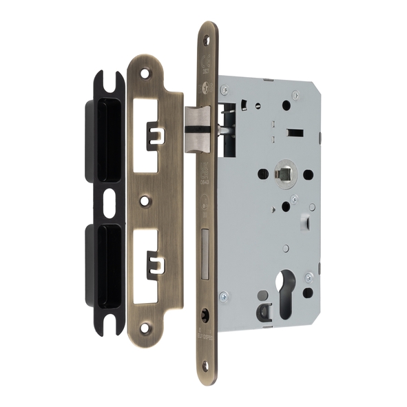 DLX7260EPAB/R  090mm [060mm]  Antique Brass  Radiused  Contract Euro Standard Sashlock Case