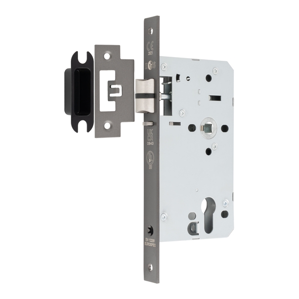 DLX7260NLMBRZ  090mm [060mm]  Matt Bronze  Square  Contract Euro Standard Nightlatch Case c/w Anti-Thrust