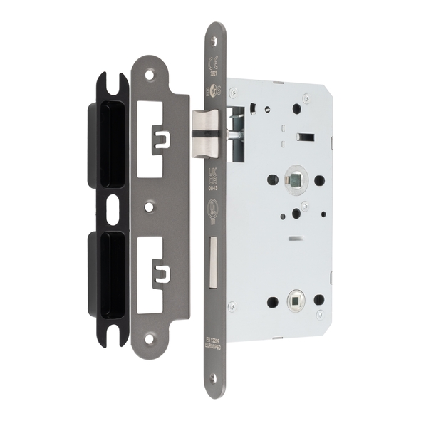 DLX7860WCMBRZ/R  090mm [060mm]  Matt Bronze  Radiused  Contract Euro Standard Bathroom Lock