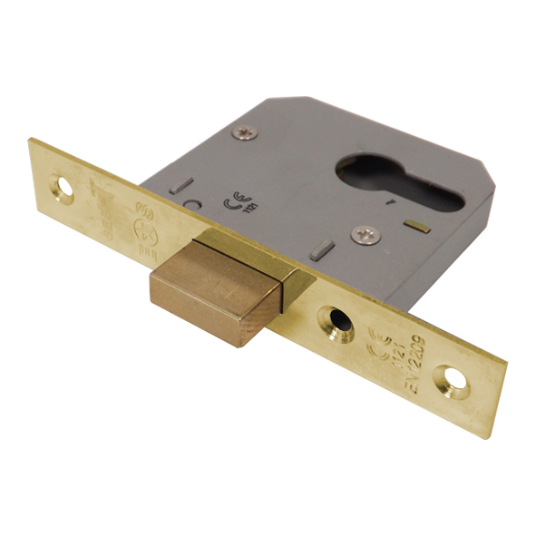 EDE5025EB • 065mm [044mm] • Electro Brassed • Economy Euro Cylinder Deadlock Case