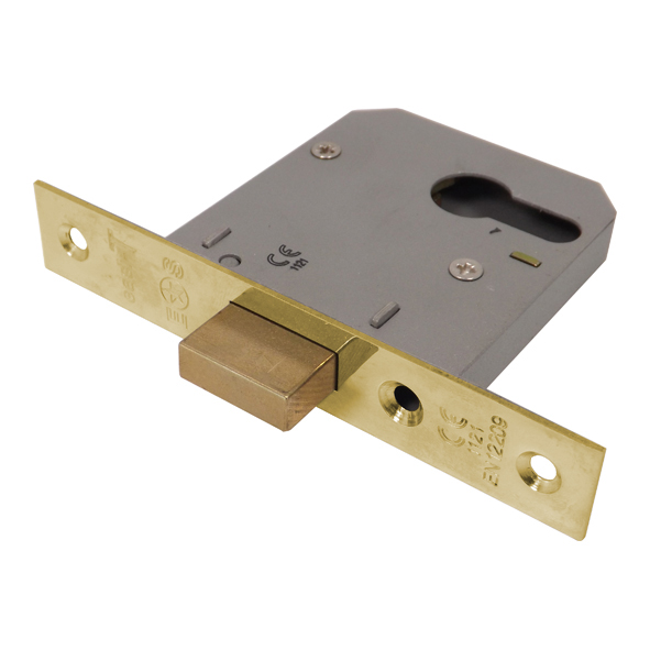 EDE5030EB • 075mm [057mm] • Electro Brassed • Economy Euro Cylinder Deadlock Case