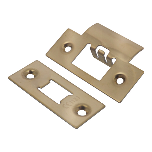 FSF5009SB • Square Forend & Striker • Satin Brass • For Superior Tubular Latch