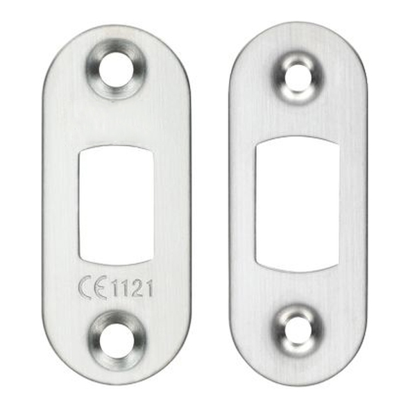 FSF5010SSS/R • Radiused Forend & Striker • Satin Stainless • For Superior Tubular Mortice Deadbolt