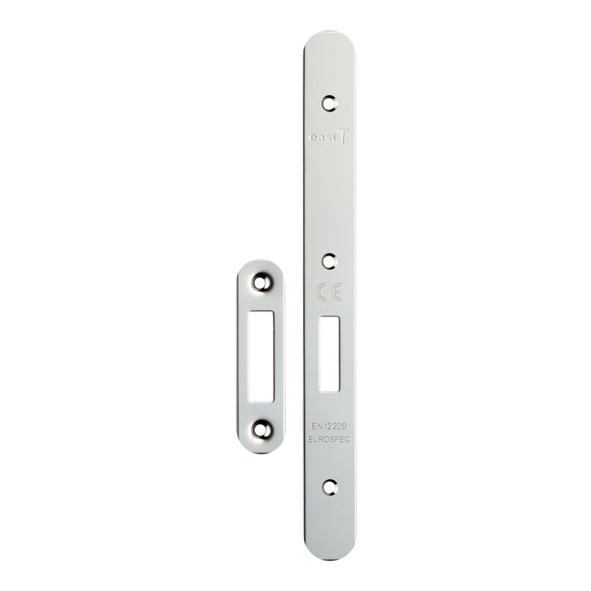 FSF5015BSS/R • Radiused Forend & Striker • Polished Stainless • For Architectural Euro Standard Deadlock Case
