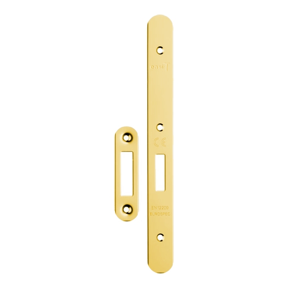 FSF5015PVD/R  Radiused Forend & Striker  PVD Brass  For Architectural Euro Standard Deadlock Case