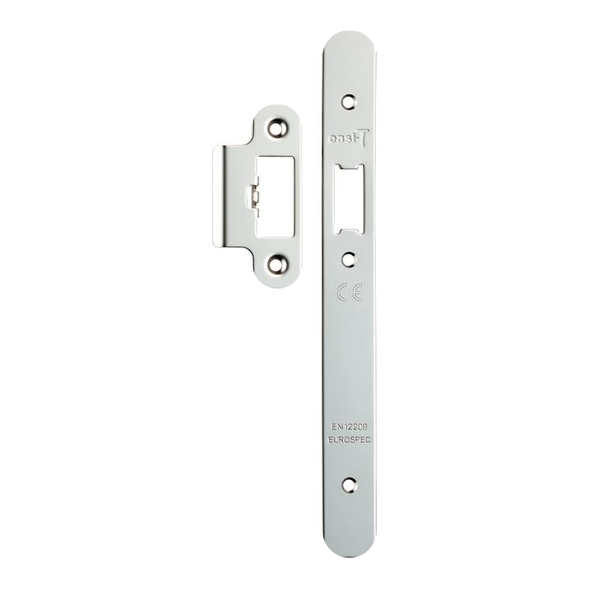 FSF5016BSS/R • Radiused Forend & Striker • Polished Stainless • For Architectural Euro Standard Latch