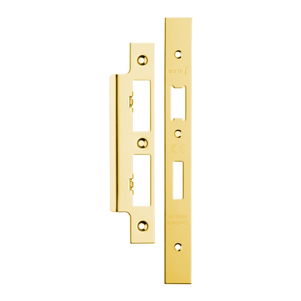 FSF5017PVD • Square Forend & Striker • PVD Brass • For Architectural Euro Standard Sash & Bath Locks