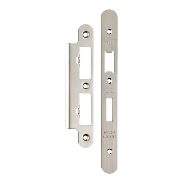 FSF5017SSS/R  Radiused Forend & Striker  Satin Stainless  For Architectural Euro Standard Sash & Bath Locks