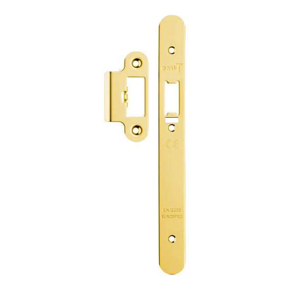 FSF5031PVD/R  Radiused Forend & Striker  PVD Brass  For Architectural Euro Standard Nightlatches