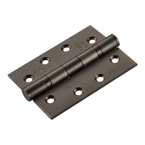 HIN1433P/13MBRZ  102 x 076 x 3.0mm  Matt Bronze [120kg]  Ball Bearing Square Corner Stainless Steel Butt Hinges