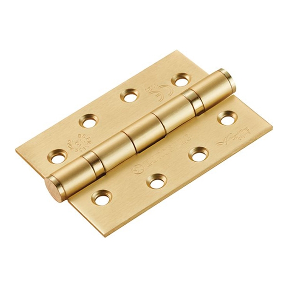 HIN1433P/13SB • 102 x 076 x 3.0mm • Satin Brass [120kg] • Ball Bearing Square Corner Stainless Steel Butt Hinges