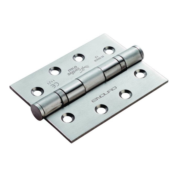 HIN1433P/13SSS  102 x 076 x 3.0mm  Satin Stainless [120kg]  Ball Bearing Square Corner Stainless Steel Butt Hinges