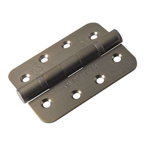 HIN1433P/13AB/R • 102 x 076 x 3.0mm • Antique Brass [120kg] • Ball Bearing Radiused Corner Stainless Steel Butt Hinges