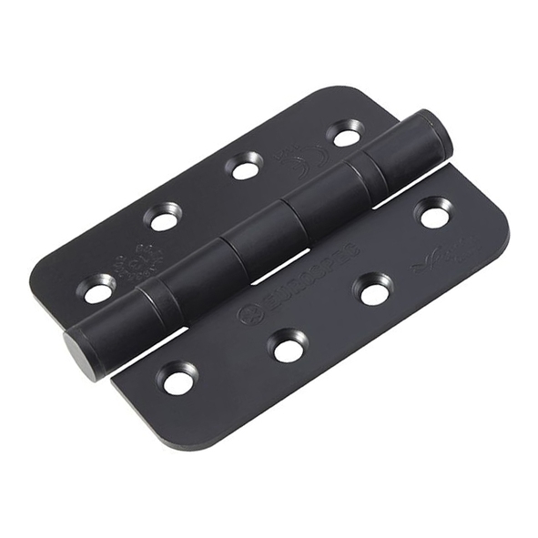 HIN1433P/13MB/R  102 x 076 x 3.0mm  Matt Black [120kg]  Ball Bearing Radiused Corner Stainless Steel Butt Hinges