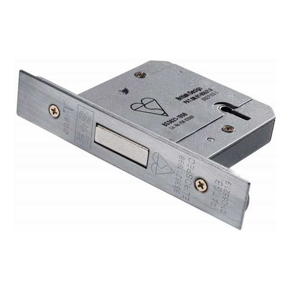 LDB5530SSS • 076mm [57mm] • Satin Stainless • Square • BS3621 Insurance 5 Lever Deadlock