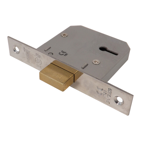 LDE5325NP  65mm [44mm]  Nickel Plated  Economy 3 Lever Deadlock